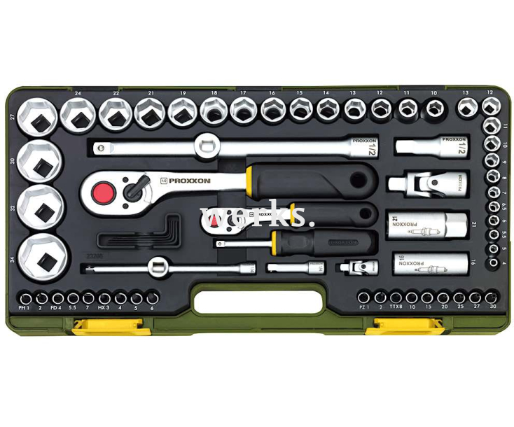 Набор трещоток 1/2" + 1/4" с головками Proxxon 23286 65 предметов