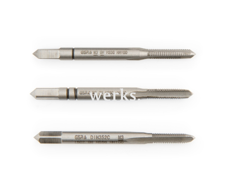 Ручные метчики набором DIN 352 HSSG M 3 Werks W.210260