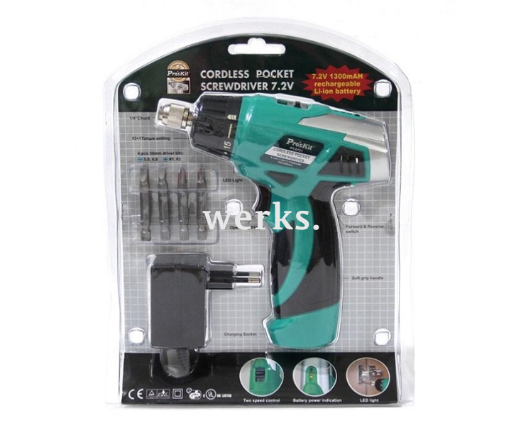 Шуруповерт карманный аккумуляторный ProsKit PT-0721F