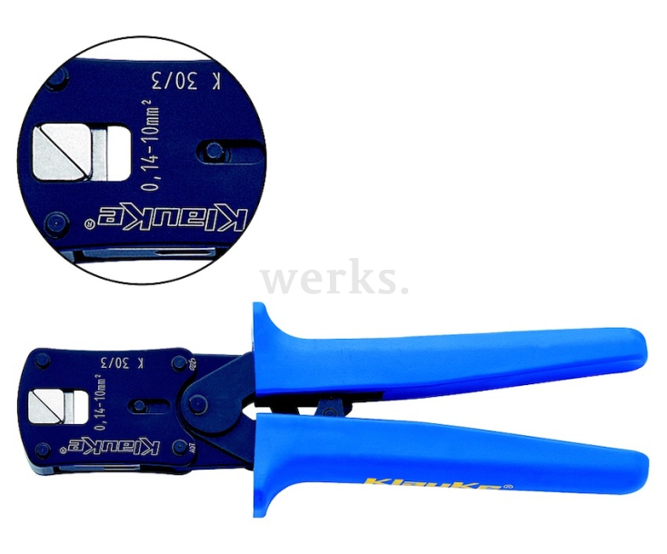 Пресс-клещи для втулочных наконечников 0,08–10 мм², квадратный обжим Klauke KLKK303