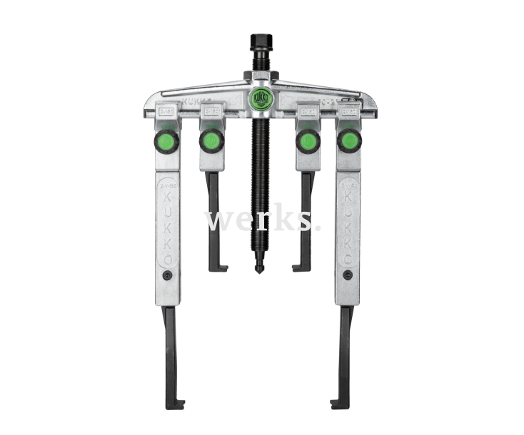 Съемник универсальный двухзахватный с узкими, быстрорегулируемыми захватами в комплекте, диапазон зажима до 200 мм, глубина зажима 300 мм KUKKO 20-20xSP