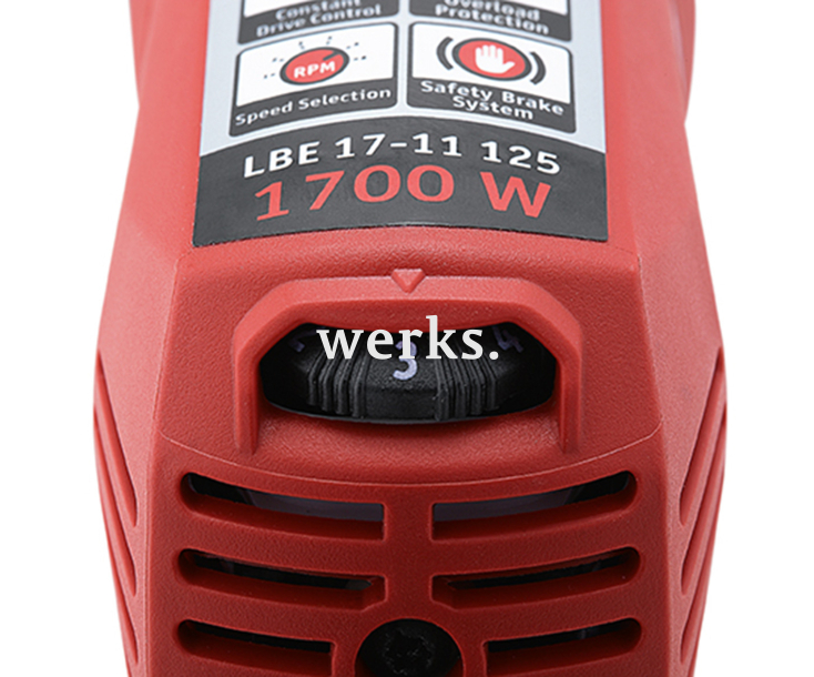 Угловая шлифовальная машина 1700 Вт 125 мм LBE 17-11 125 Flex 447668 с тормозом и регулировкой оборотов