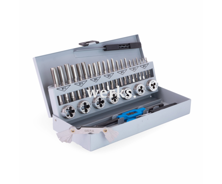 32-пр. Набор ручных метчиков и плашек 25х9 M3-M12 Werks W.1416140