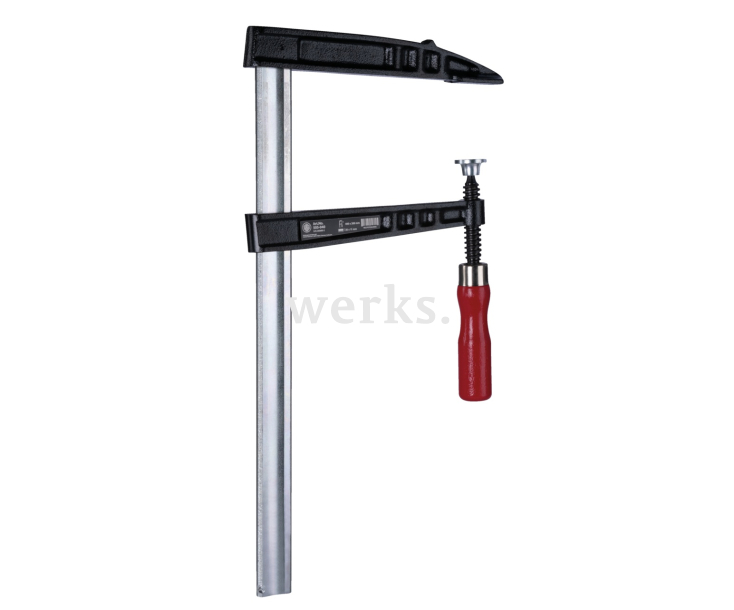 Струбцина из ковкого чугуна, с большим вылетом, с деревянной рукояткой KUKKO 506-040