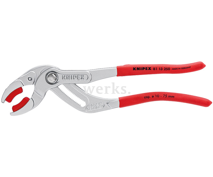 Клещи трубные захватные для сифонов, пластиковых труб и соединительных деталей Knipex KN-8113250