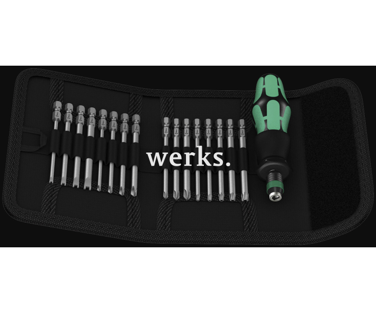 Kraftform Kompakt 61 Сумка с насадками Spanner, Tri-Wing, Torq-Set TX BO Wera WE-059296