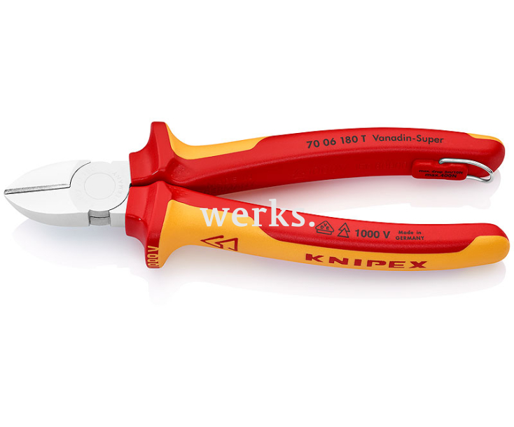 Кусачки боковые VDE Knipex KN-7006180T со страховочным креплением