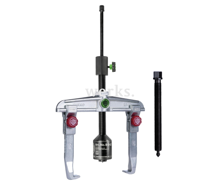 Универсальный двухзахватный съёмник с быстрорегулируемыми захватами  и длинным гидравлическим шпинделем (включая  механический шпиндель) KUKKO 20-3+B