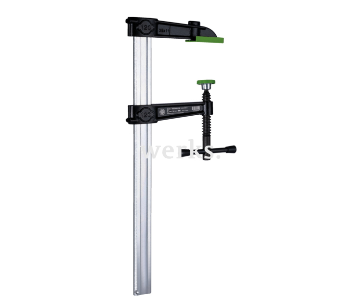 Струбцинка VIRIDIS, из ковкого чугуна, со стальной Т-образной рукояткой KUKKO 493K2500-120