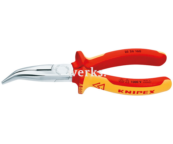 Плоские круглогубцы с режущими кромками Knipex (плоскогубцы радиомонтажные) VDE KN-2526160