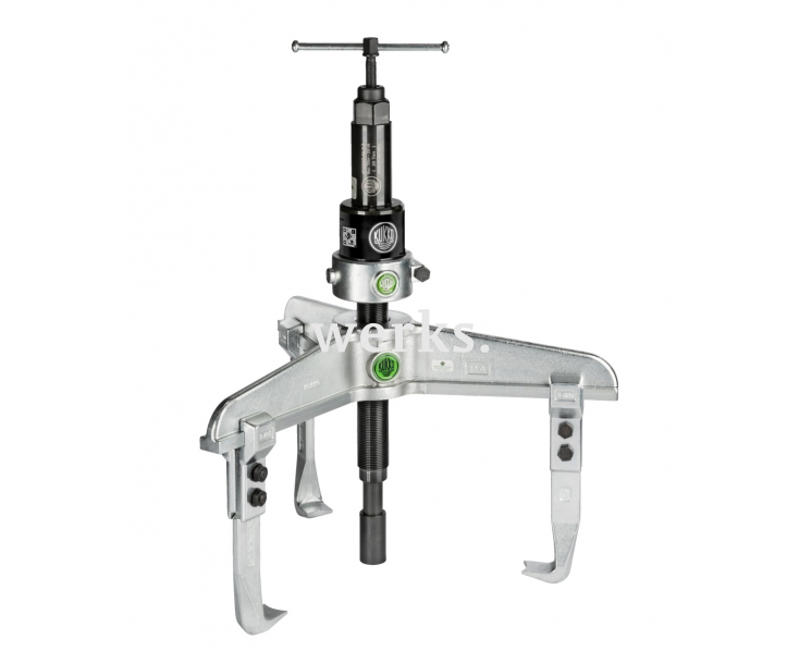 Трёхзахватный съёмник с регулировкой глубины фиксации и длинным гидравлическим шпинделем KUKKO 11-1-B