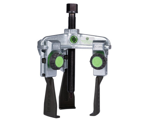 Универсальный трехзахватный съемник с узкими, быстрорегулируемыми захватами, диапазон зажима до 375 мм, глубина зажима 200 мм KUKKO 30-30xS