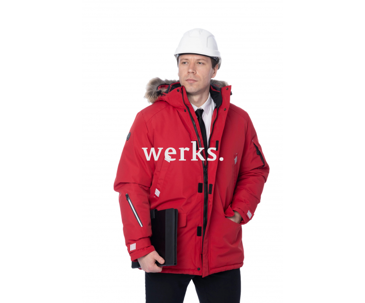 Зимняя куртка-парка Brodeks KW 204 красный с опушкой (XXXL)