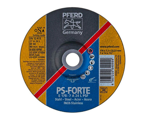 Круг шлифовальный Pferd E 178 - 7 A 24 L PSF