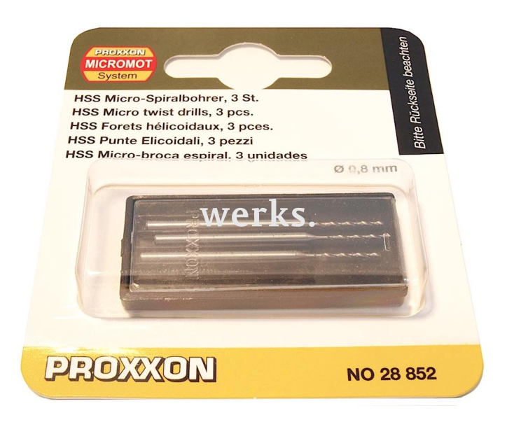 Сверла вольфрам-ванадиевые (Ø0.8 мм) Proxxon 28852 3 шт.