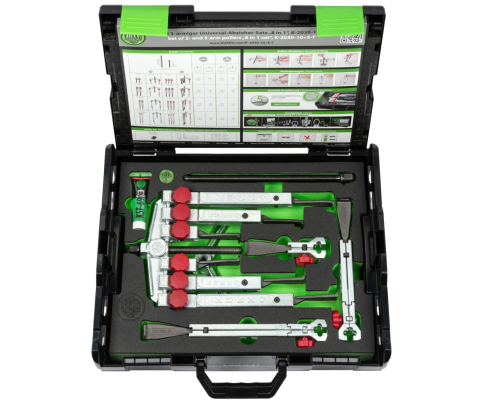Набор универсальных двух- и трехзахватных съемников с узкими, быстрорегулируемыми захватами KUKKO K-2030-10+S-T
