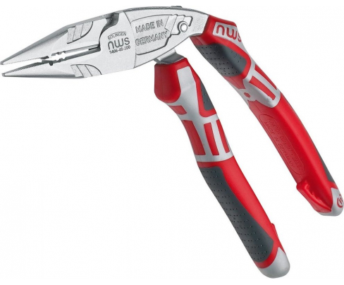 Длинногубцы электромонтажника ErgoMulti 200 мм NWS 1406-49-200 хромированные с рукоятками SoftGripp