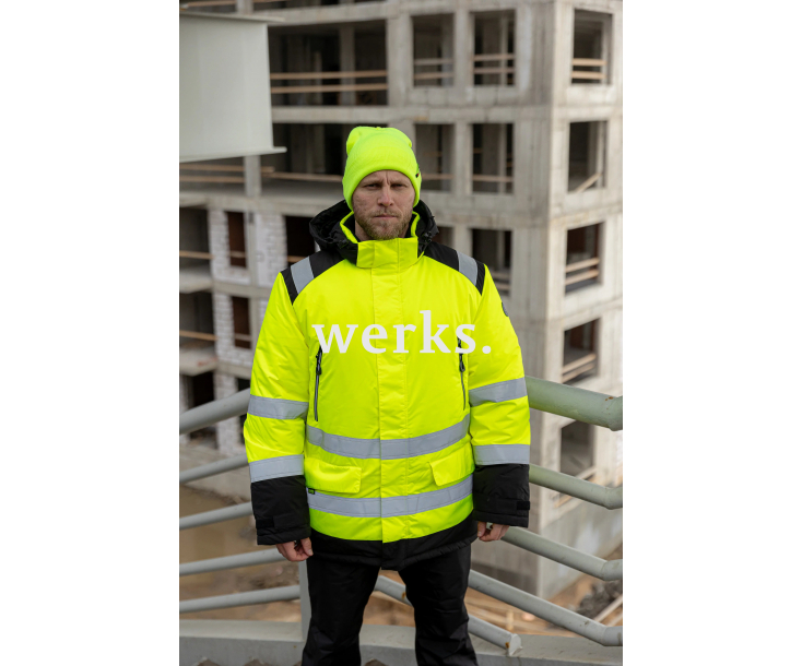 Зимняя сигнальная куртка-парка Brodeks KW217 желтый/черный (XXL)