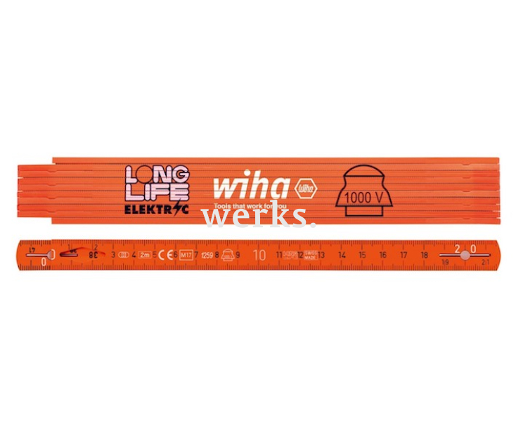 Метр складной Longlife Electrician 2 м Wiha 4102008 42068 оранжевый