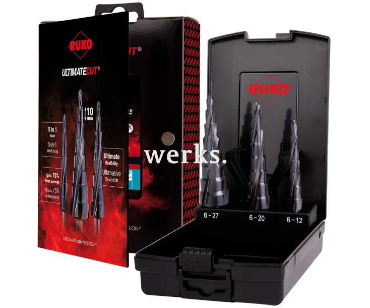 Набор ступенчатых сверл Ruko ULTIMATECUT HSS 6 - 27 мм 101087PRO 3 шт.