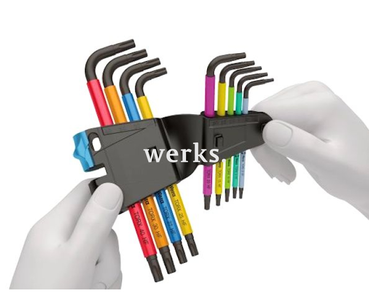 Набор Г-образных ключей TORX Wera 967/9 TX Multicolour HF 1 WE-024179