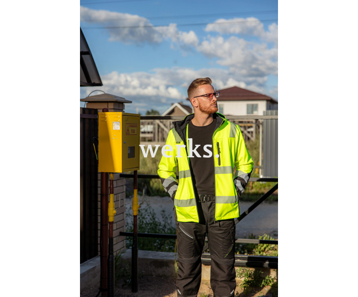 Сигнальная куртка софтшелл Brodeks KS227 желтый/черный (XXXL)