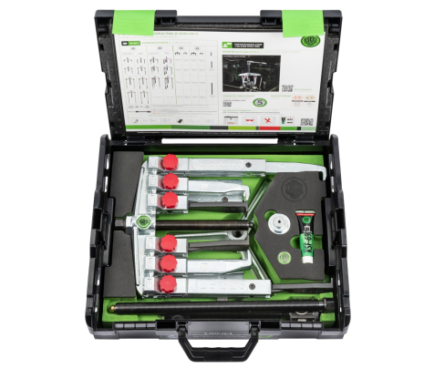 Универсальный комплект съемников с 2-мя, 3-мя захватами и двумя различными типами захватов KUKKO K-2030-20+S