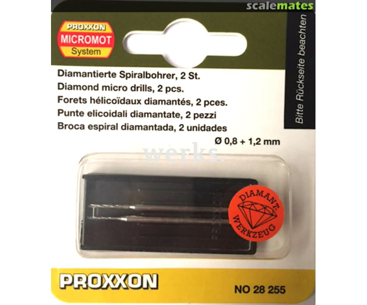 Набор алмазных спиральных сверл 2 штуки Proxxon 28255