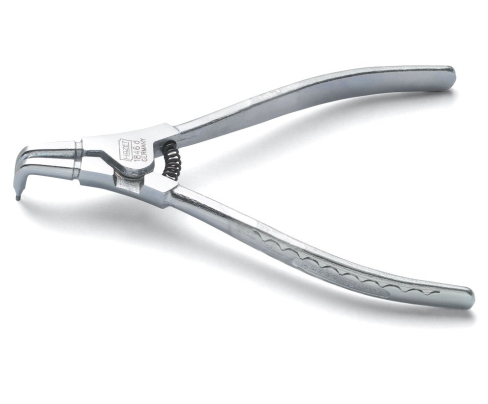 Щипцы для внешних стопорных колец на валах форма B 180 мм Hazet 1846D-2 изогнутые на 90°