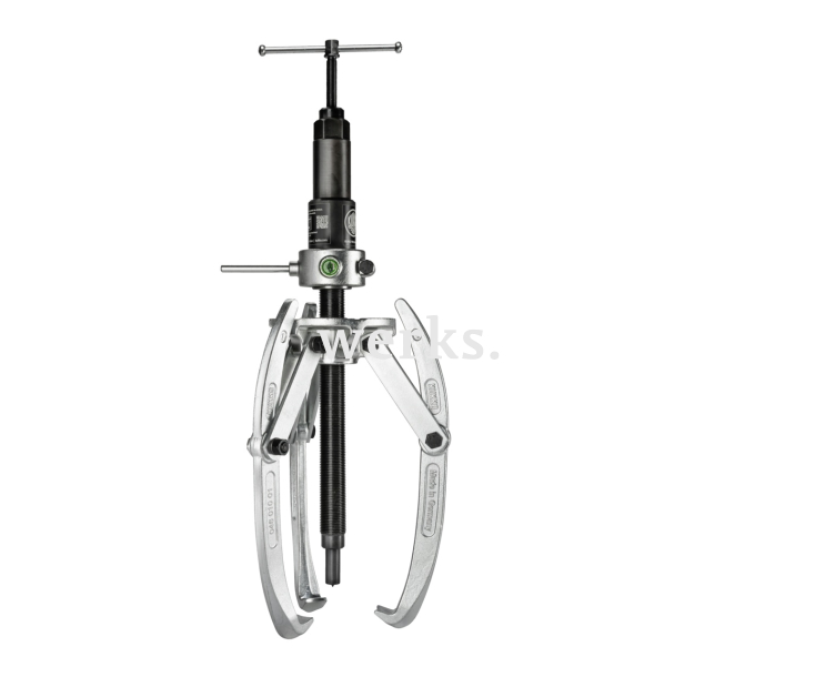 Универсальный трёхзахватный съёмник с шарнирными захватами  и длинным гидравлическим шпинделем (включая  механический шпиндель) KUKKO 47-2-B