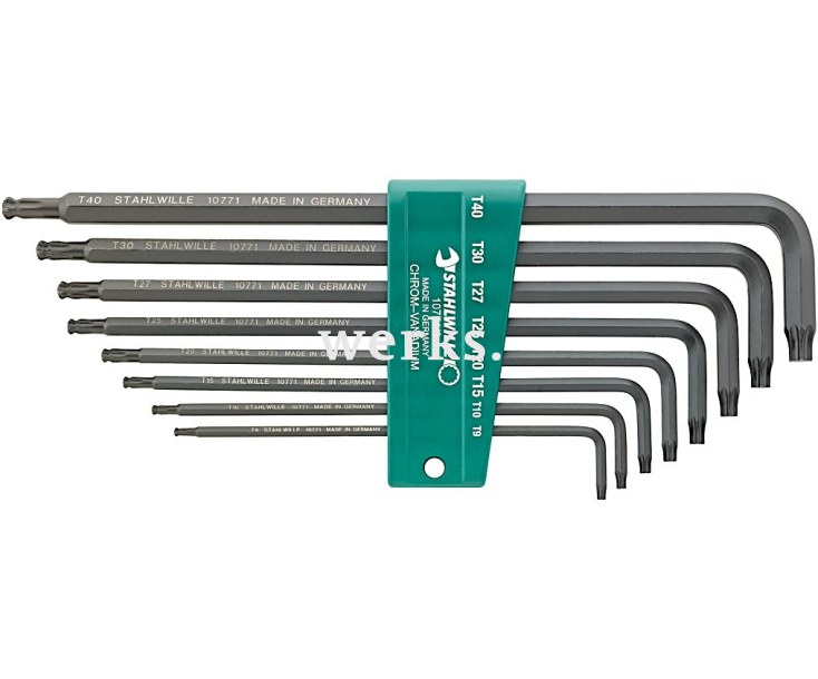 Набор штифтовых ключей TORX 10771/8 Stahlwille 96432701, 8 пр. со сферической головкой