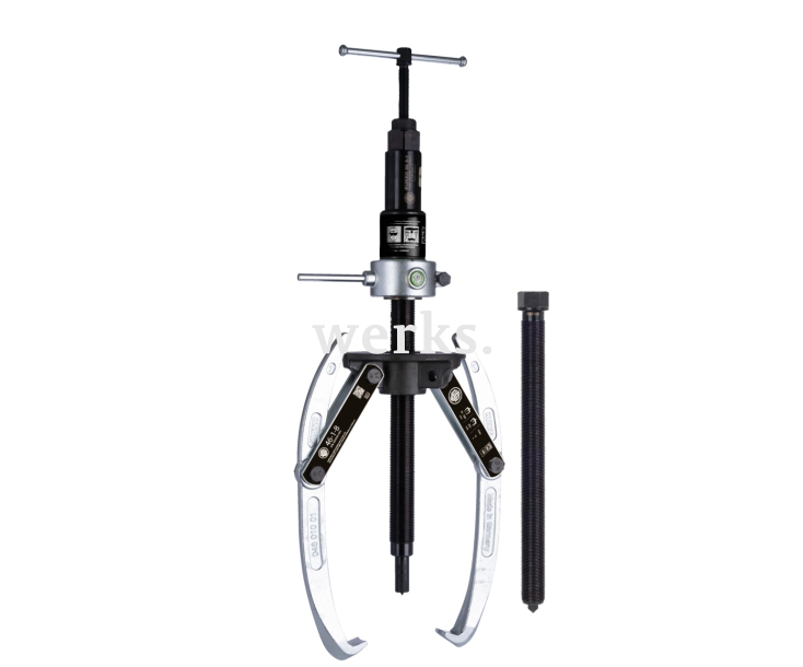 Универсальный двухзахватный съёмник с шарнирными захватами  и длинным гидравлическим шпинделем (включая  механический шпиндель) KUKKO 46-1-B