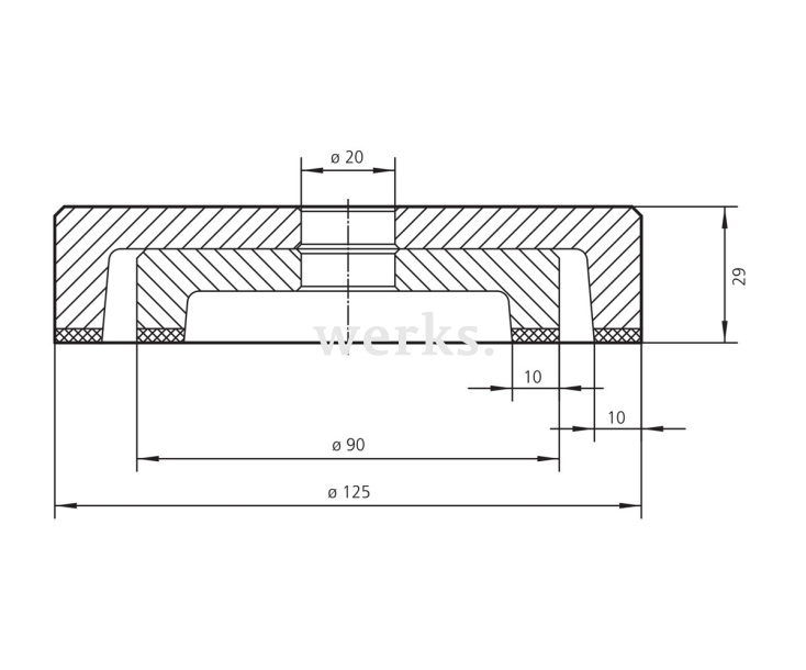 Двухсторонний шлифовальный круг Ø 90 мм для нормальной поверхности Botek 125000213