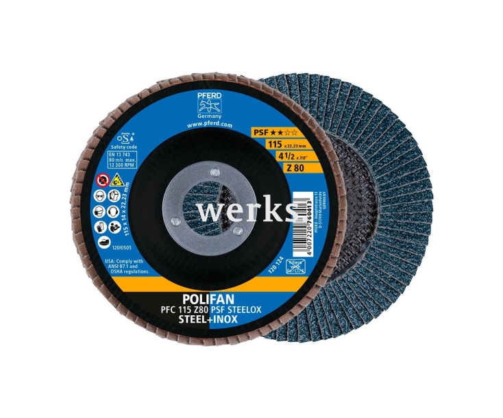 Круг шлифовальный Pferd PFC 115 Z 80 PSF STEELOX