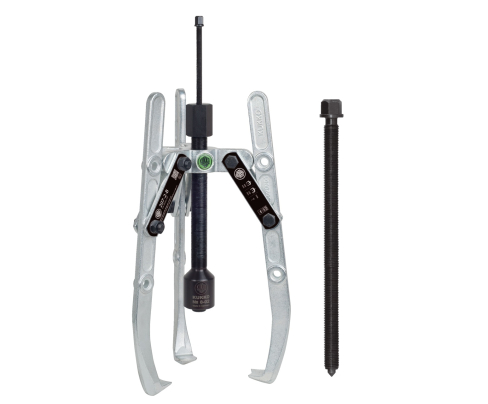 Универсальный трёхзахватный съёмник с регулировкой глубины фиксации,с длинным гидравлическим шпинделем и шарнирными захватами  (включая  механический шпиндель) KUKKO 207-2-B