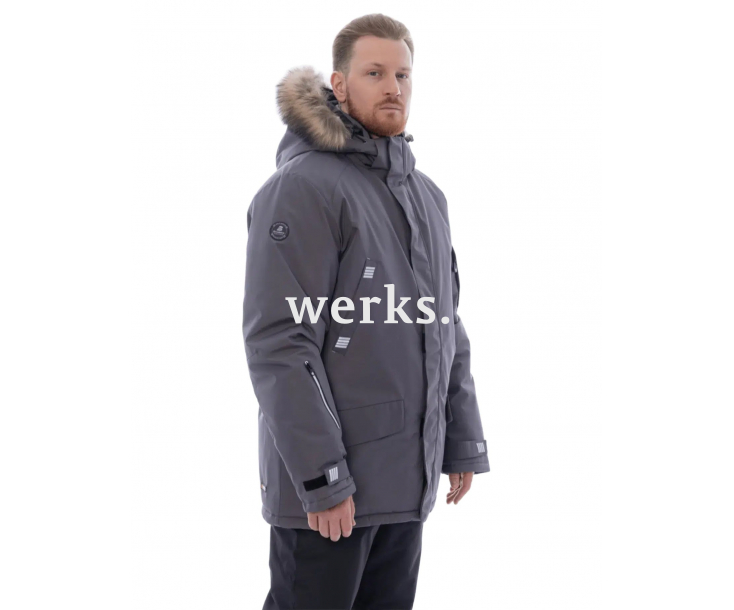 Зимняя куртка-парка Brodeks KW 204 серый с опушкой (XL)
