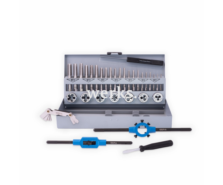 32-пр. Набор ручных метчиков и плашек 25х9 M3-M12 Werks W.1416140