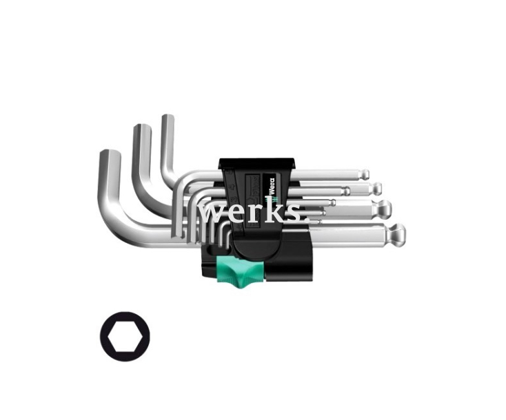 Набор Г-образных ключей, метрических, хромированных Wera 950 PKS/9 SM N WE-133163