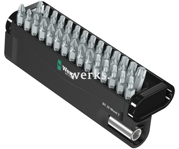 Bit-Check 30 Wood 2 набор насадок с битодержателем для работ по дереву 30 предметов WE-057432