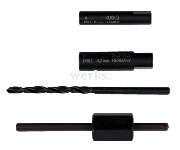 Экстрактор  со свёрлами и направляющими втулками KUKKO 49-U-13