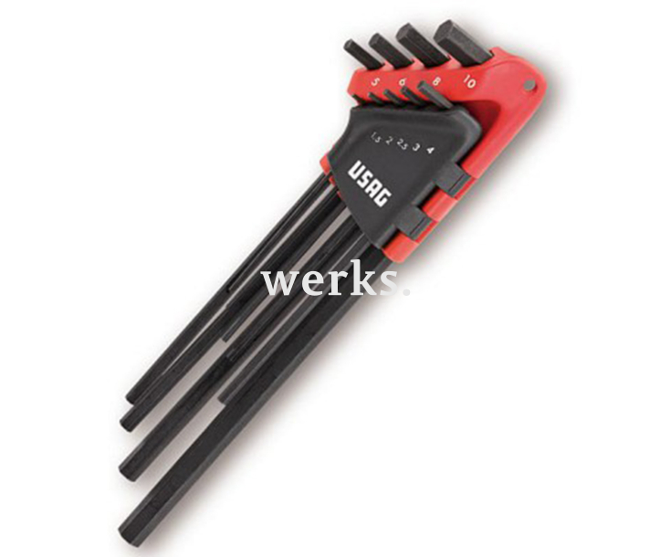 Набор шестигранных штифтовых ключей USAG 280 L/S9 U02800057 9 предметов