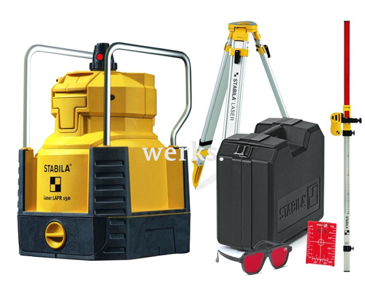 Нивелир лазерный ротационный  LAPR 150  Stabila 18458 со штативом и рейкой