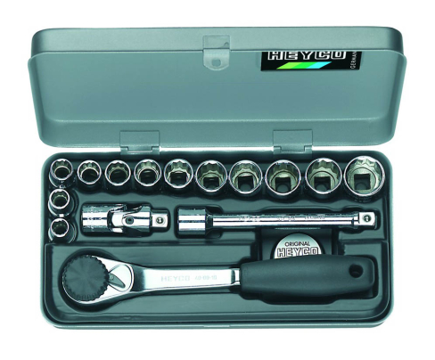 Набор торцовых головок с трещоточным ключом 43-0010-M Heyco HE-00043001083 15 предметов