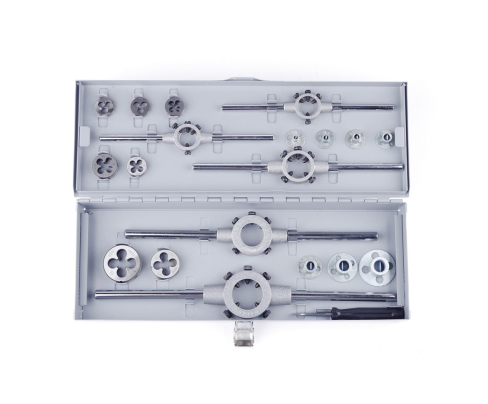 19-пр. Набор плашек DIN EN 22568 HSS М3-М12 с направляющими и держателями Werks W.16608040