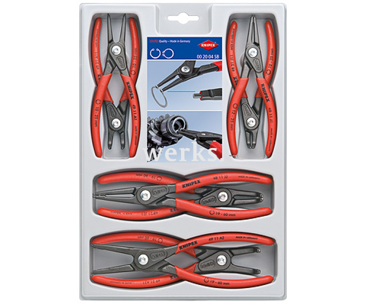 Набор прецизионных щипцов для стопорных колец Knipex KN-002004SB