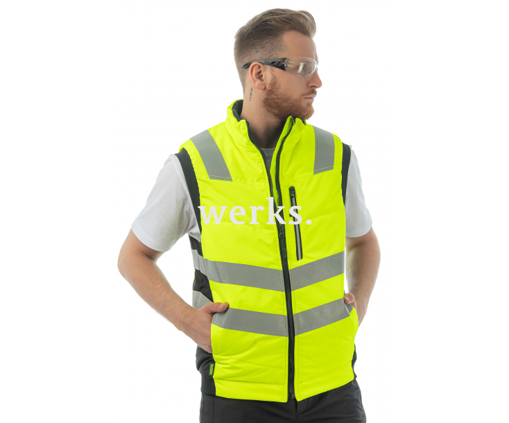 Сигнальный жилет утепленный Brodeks KW111 желтый/черный (M)