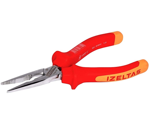 Плоскогубцы VDE удлиненные прямые 200 мм Izeltas 3220136200 с режущей кромкой