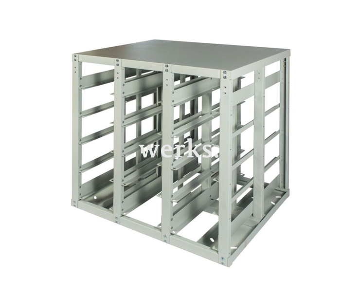 Двусторонний Стелла-техник Стеллаж-V-3-30 с направляющими под V-3, 30 ячеек, без ручки, без ящиков, серия К