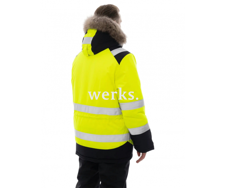 Зимняя сигнальная куртка-парка Brodeks KW217 желтый/черный (S)