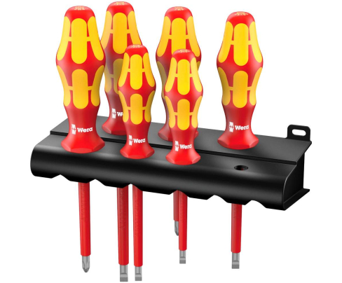 Набор отверток SL PH VDE + подставка Wera Kraftform 160 i/6 Rack WE-006145
